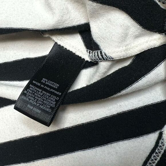 EXPRESS Women’s Black White Striped Sleeveless Peplum Tank Top Size Small - Picture 6 of 7